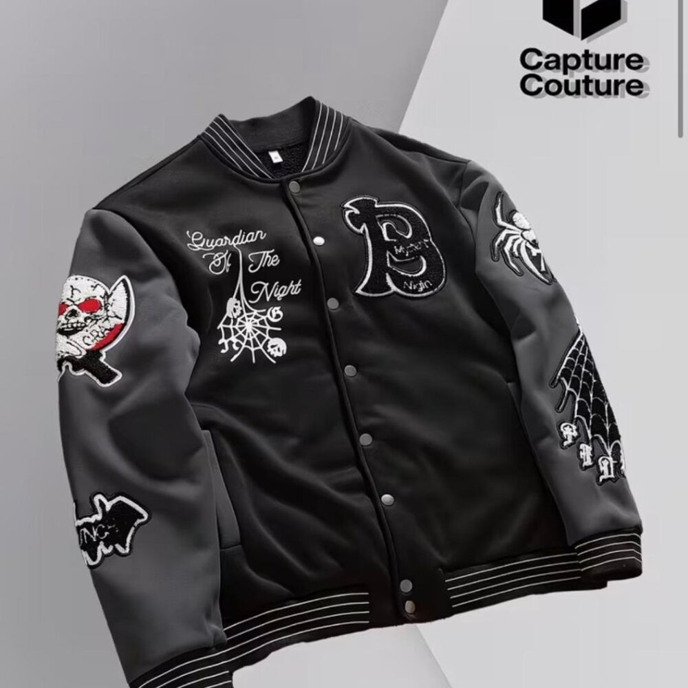 NEW - MARKET LOGO 1990 VARSITY JACKET I WALK WITH GOD SZ - XL - Picture 3 of 5